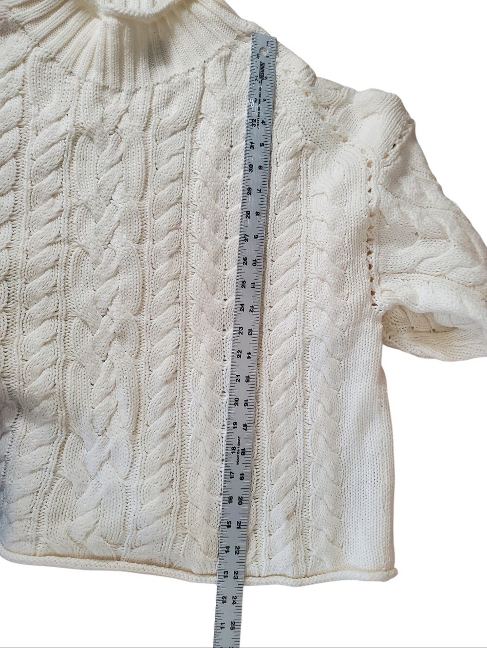 J.Crew 2025 Rollneck Cable Knit Sweater Ivory 100% Cotton - Picture 10 of 14